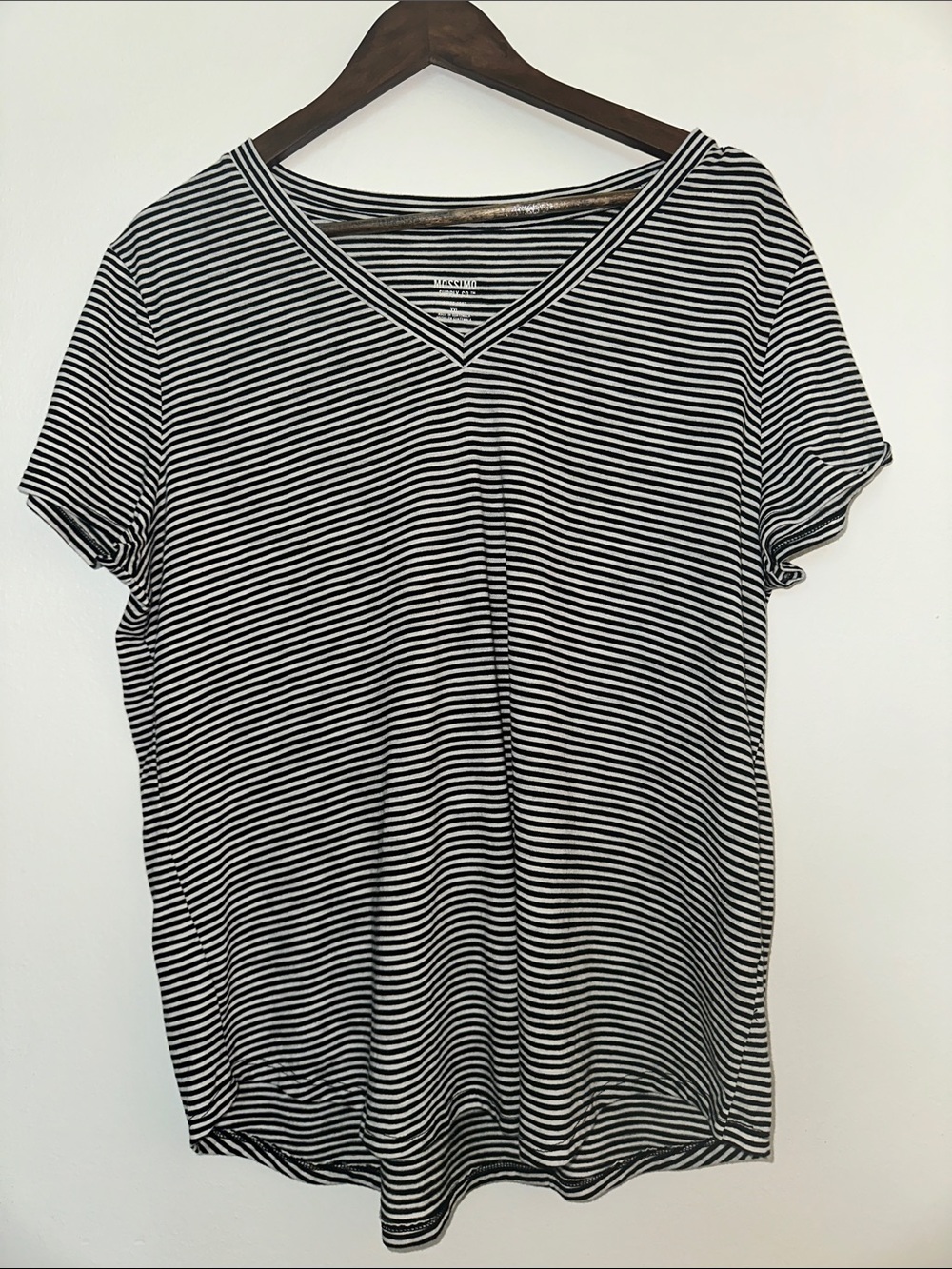 NWT Mossimo Supply Co. Black & White Striped V-Neck Tee